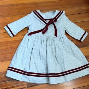 Classic Gray and Maroon Kids Dress